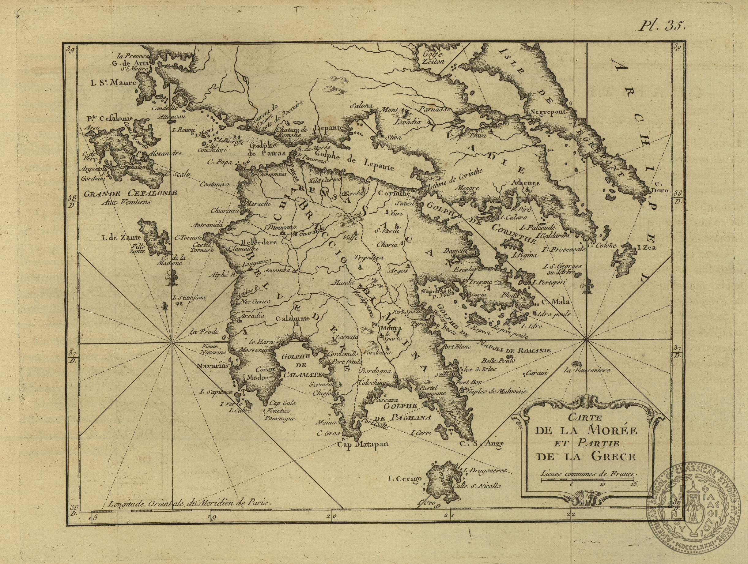 Carte de la Moree et partie de la Grece